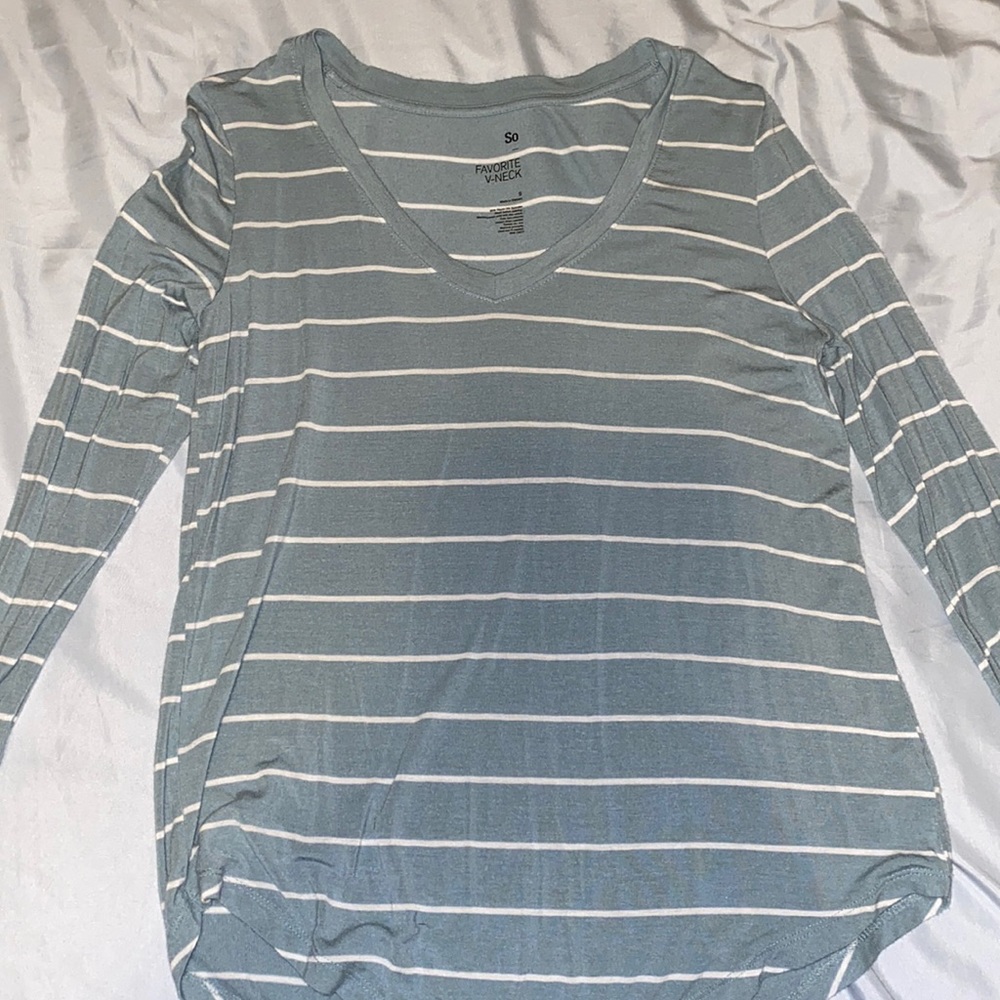 Favorite V-Neck blue and white stripes